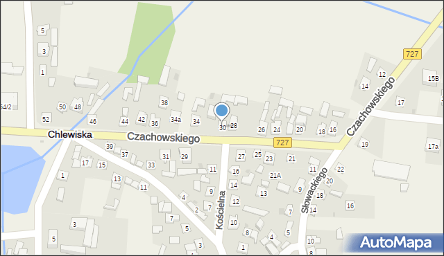 Chlewiska, Czachowskiego, 30, mapa Chlewiska