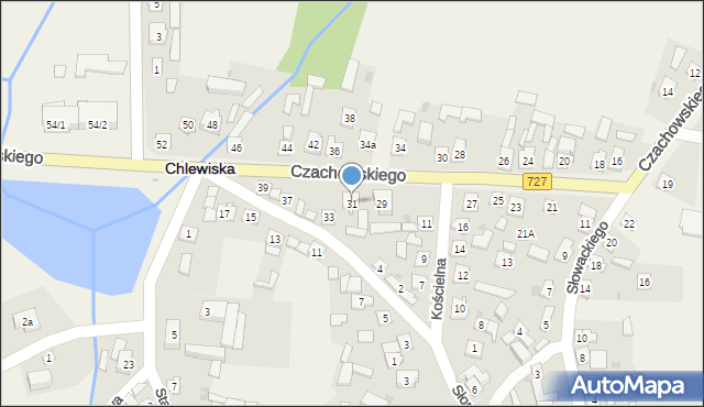 Chlewiska, Czachowskiego, 31, mapa Chlewiska