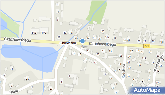 Chlewiska, Czachowskiego, 39, mapa Chlewiska