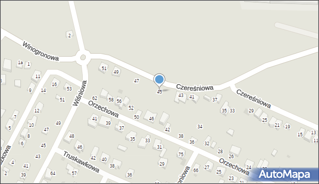 Chojnice, Czereśniowa, 45, mapa Chojnic