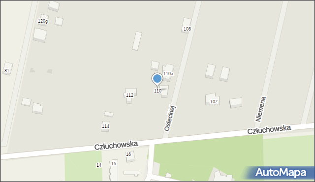 Chojnice, Człuchowska, 110, mapa Chojnic