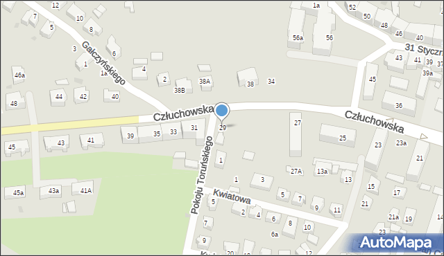 Chojnice, Człuchowska, 29, mapa Chojnic