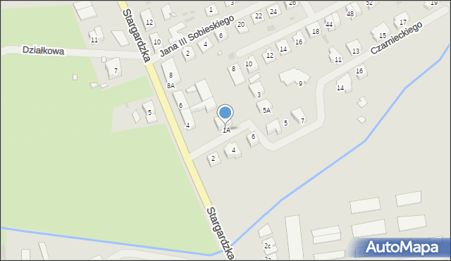 Choszczno, Czarnieckiego Stefana, hetm., 1A, mapa Choszczno