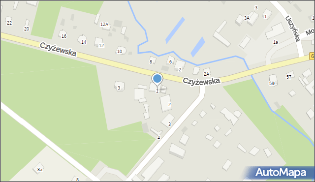 Ciechanowiec, Czyżewska, 1, mapa Ciechanowiec