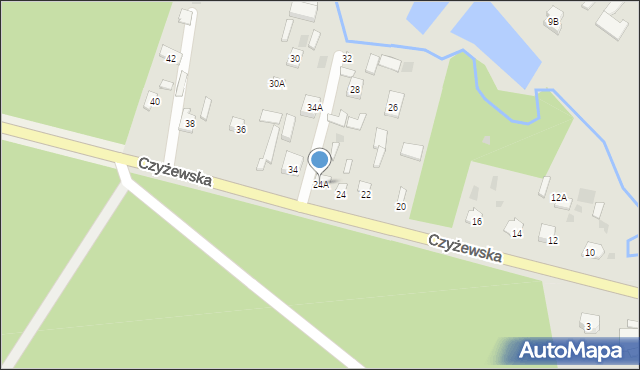 Ciechanowiec, Czyżewska, 24A, mapa Ciechanowiec