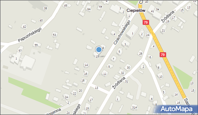 Ciepielów, Czachowskiego, 12, mapa Ciepielów