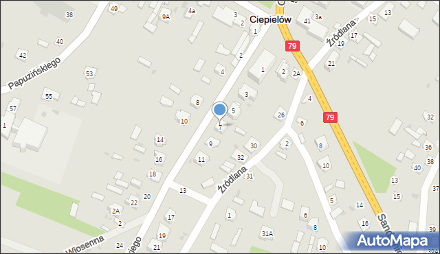 Ciepielów, Czachowskiego, 7, mapa Ciepielów