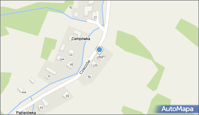 Czaczów, Czaczów, 100A, mapa Czaczów