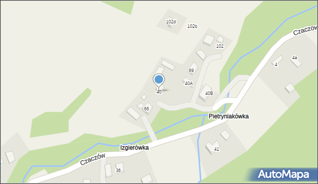 Czaczów, Czaczów, 40, mapa Czaczów