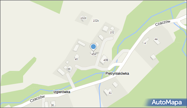 Czaczów, Czaczów, 40A, mapa Czaczów