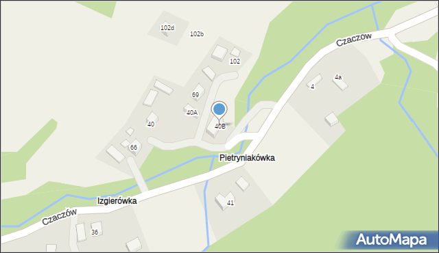 Czaczów, Czaczów, 40B, mapa Czaczów