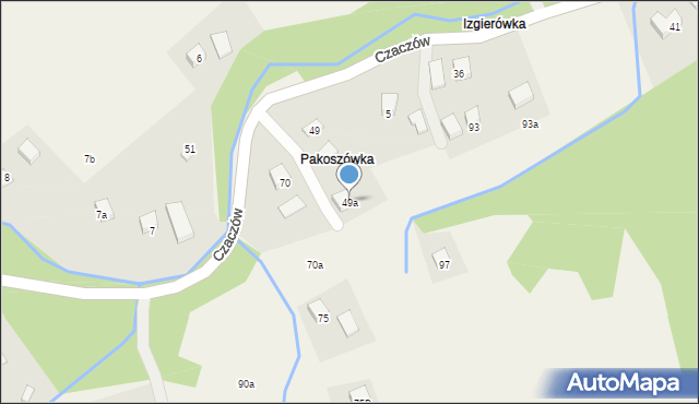 Czaczów, Czaczów, 49a, mapa Czaczów