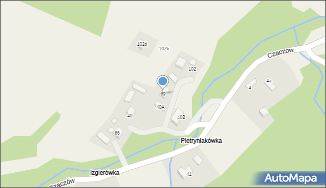 Czaczów, Czaczów, 69, mapa Czaczów