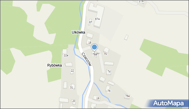 Czaczów, Czaczów, 74a, mapa Czaczów