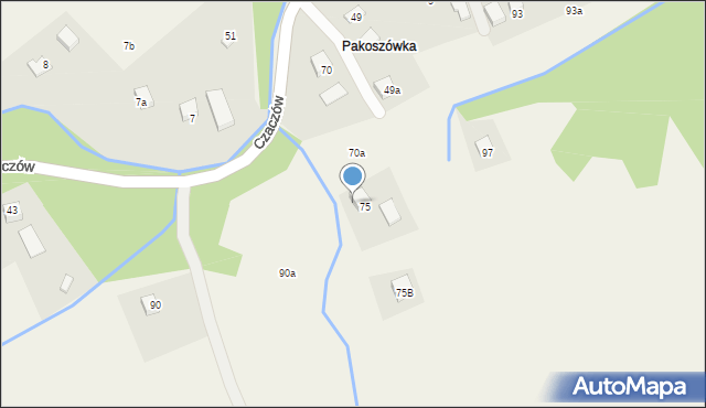 Czaczów, Czaczów, 75a, mapa Czaczów