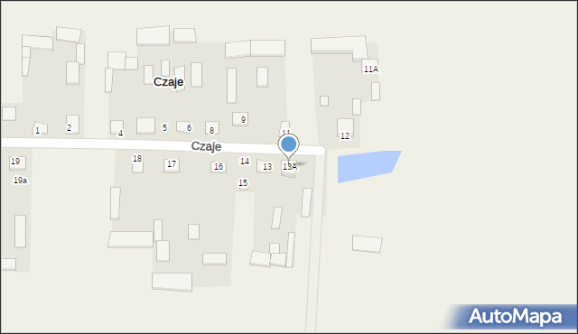 Czaje, Czaje, 13A, mapa Czaje