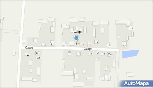 Czaje, Czaje, 5, mapa Czaje