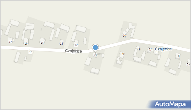 Czajęcice, Czajęcice, 11, mapa Czajęcice