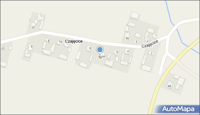 Czajęcice, Czajęcice, 5a, mapa Czajęcice