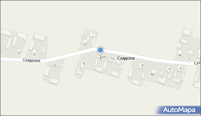 Czajęcice, Czajęcice, 8, mapa Czajęcice