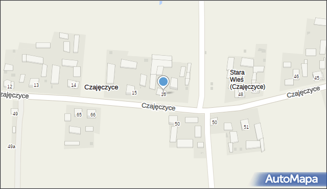 Czajęczyce, Czajęczyce, 16, mapa Czajęczyce