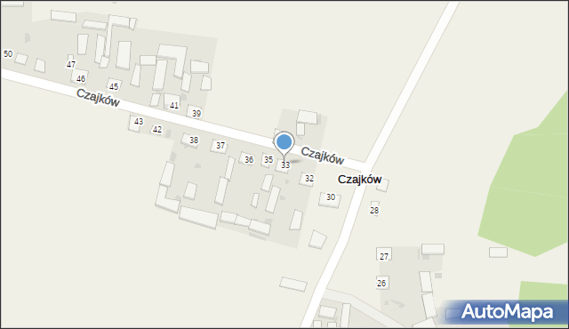 Czajków, Czajków, 33, mapa Czajków