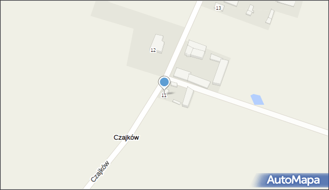 Czajków, Czajków, 11, mapa Czajków