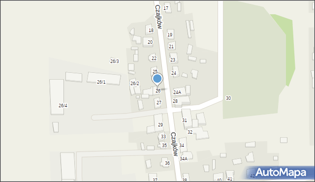 Czajków, Czajków, 26, mapa Czajków