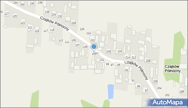 Czajków Północny, Czajków Północny, 103, mapa Czajków Północny