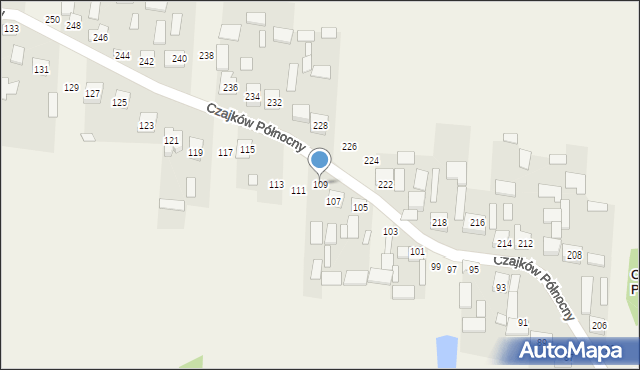 Czajków Północny, Czajków Północny, 109, mapa Czajków Północny