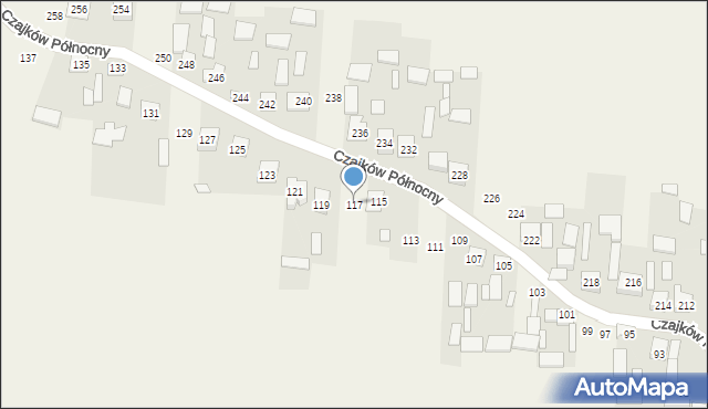 Czajków Północny, Czajków Północny, 117, mapa Czajków Północny