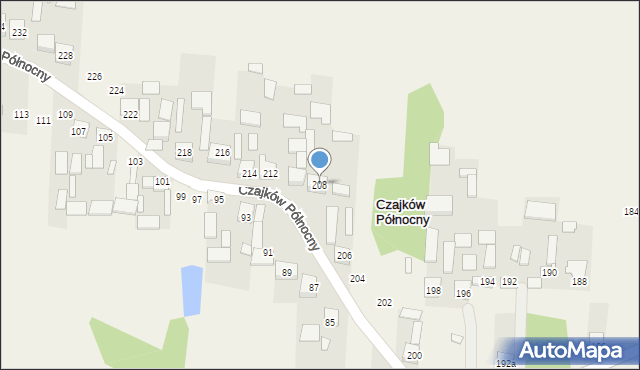 Czajków Północny, Czajków Północny, 208, mapa Czajków Północny