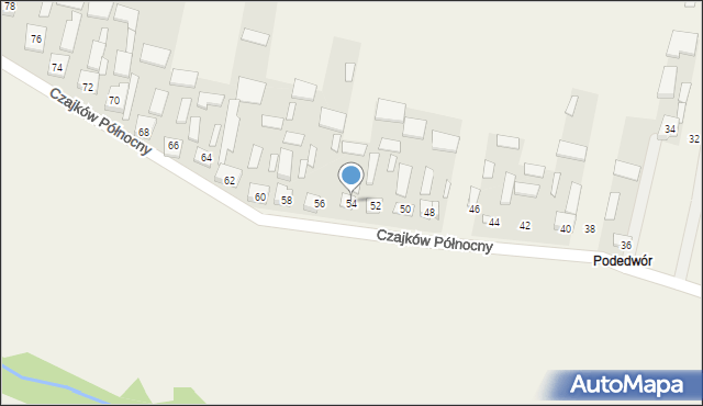 Czajków Północny, Czajków Północny, 54, mapa Czajków Północny