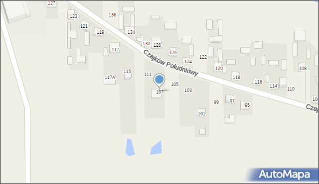 Czajków Południowy, Czajków Południowy, 107, mapa Czajków Południowy