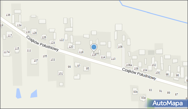 Czajków Południowy, Czajków Południowy, 116, mapa Czajków Południowy