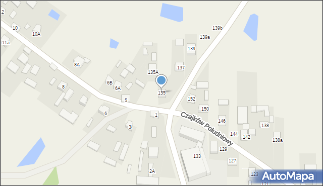 Czajków Południowy, Czajków Południowy, 135, mapa Czajków Południowy