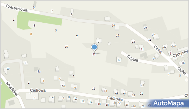 Czaniec, Czysta, 12, mapa Czaniec