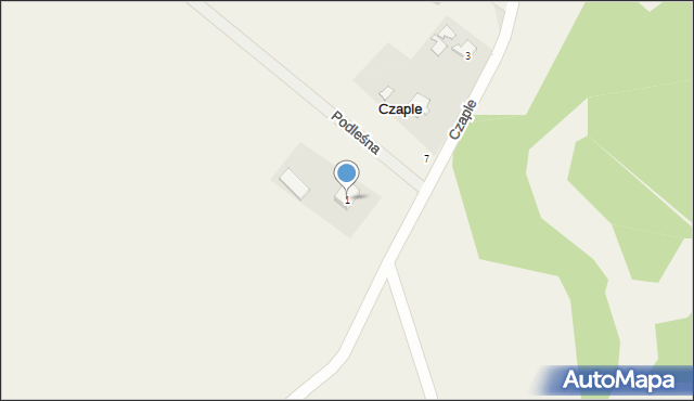 Czaple, Czaple, 1, mapa Czaple