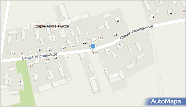 Czaple-Andrelewicze, Czaple-Andrelewicze, 9, mapa Czaple-Andrelewicze