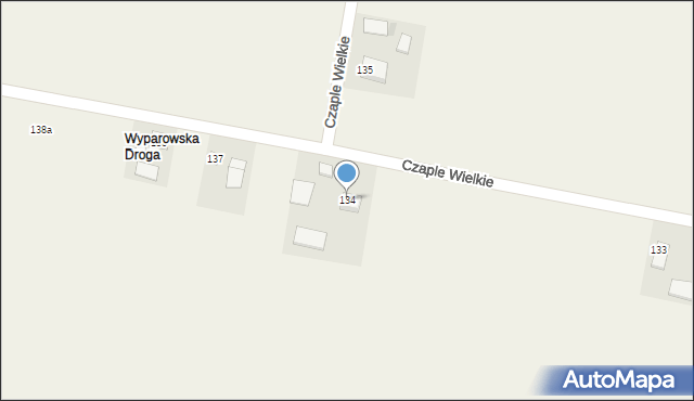 Czaple Wielkie, Czaple Wielkie, 134, mapa Czaple Wielkie