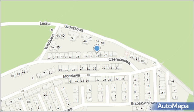 Czapury, Czereśniowa, 23, mapa Czapury