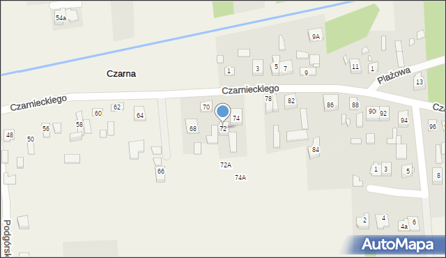 Czarna, Czarnieckiego Stefana, hetm., 72, mapa Czarna