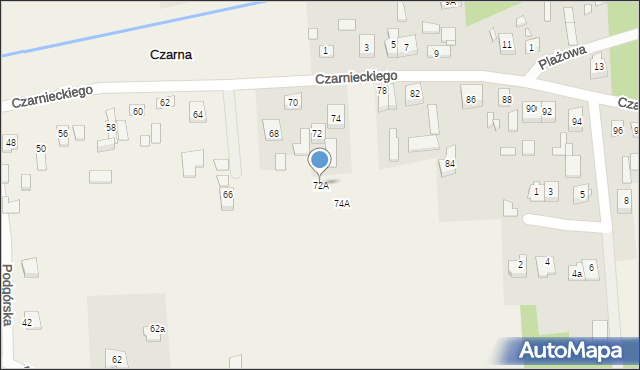 Czarna, Czarnieckiego Stefana, hetm., 72A, mapa Czarna