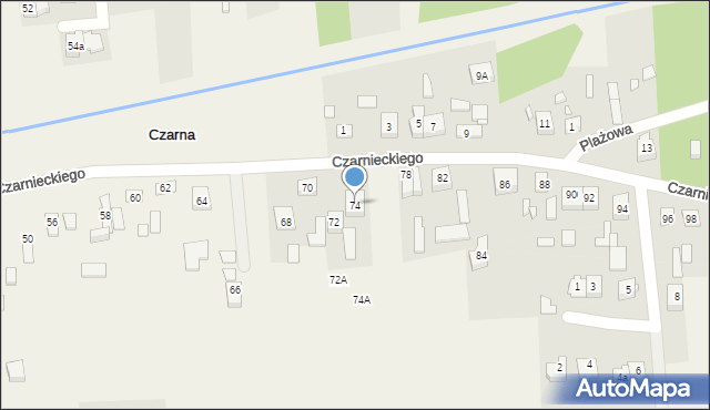 Czarna, Czarnieckiego Stefana, hetm., 74, mapa Czarna