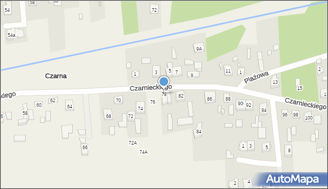 Czarna, Czarnieckiego Stefana, hetm., 78, mapa Czarna