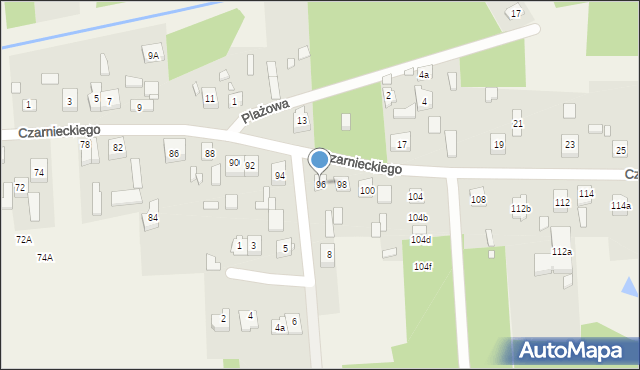 Czarna, Czarnieckiego Stefana, hetm., 96, mapa Czarna