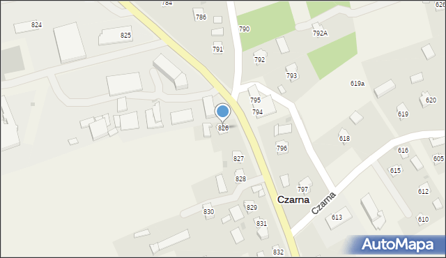 Czarna, Czarna, 826, mapa Czarna