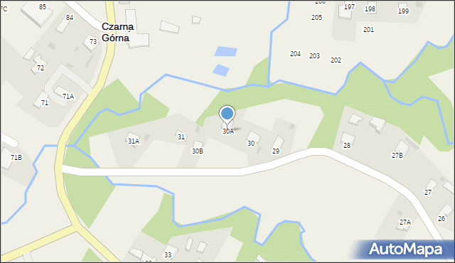 Czarna Górna, Czarna Górna, 30A, mapa Czarna Górna