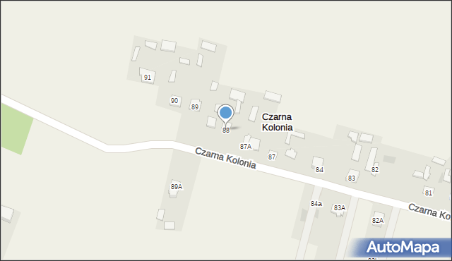 Czarna Wieś, Czarna Wieś, 88, mapa Czarna Wieś