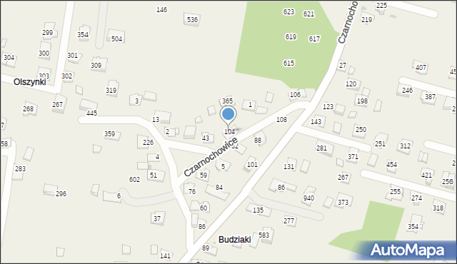 Czarnochowice, Czarnochowice, 104, mapa Czarnochowice